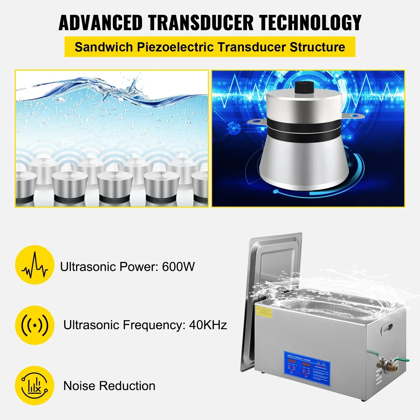 VEVOR 1.3L 2L 3L 6L 10L 15L 22L 30L Ultraschallreiniger Lave-Dishes Portable Waschmaschine Geschirrspüler Ultraschall Haushaltsgeräte
