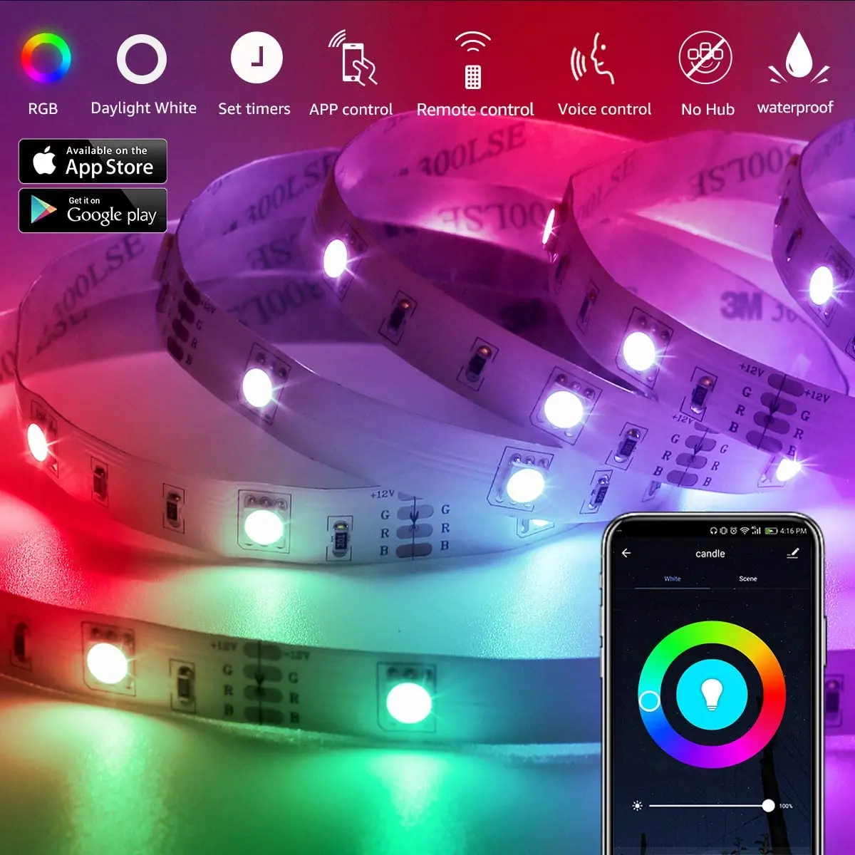 Striscia LED 5050 DC 12V 24V RGB Bianco caldo 5 metri Impermeabile Flessibile Striscia di luce 60LED/Cinta pigmentata Luces Lampada Nastro Tv Retroilluminazione