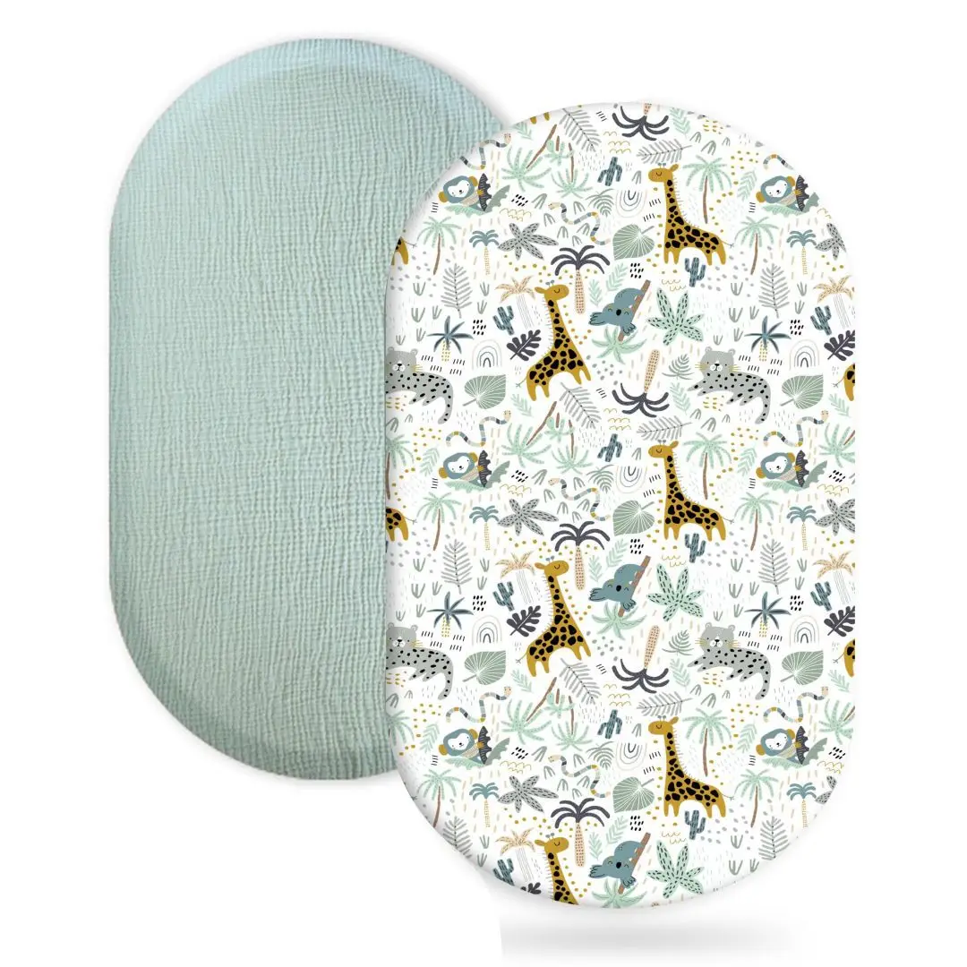 Sábana bajera ajustable de algodón transpirable para cuna de bebé, tamaño Universal, Color sólido, cuna, ropa de cama para recién nacidos, guardería, 2 uds.