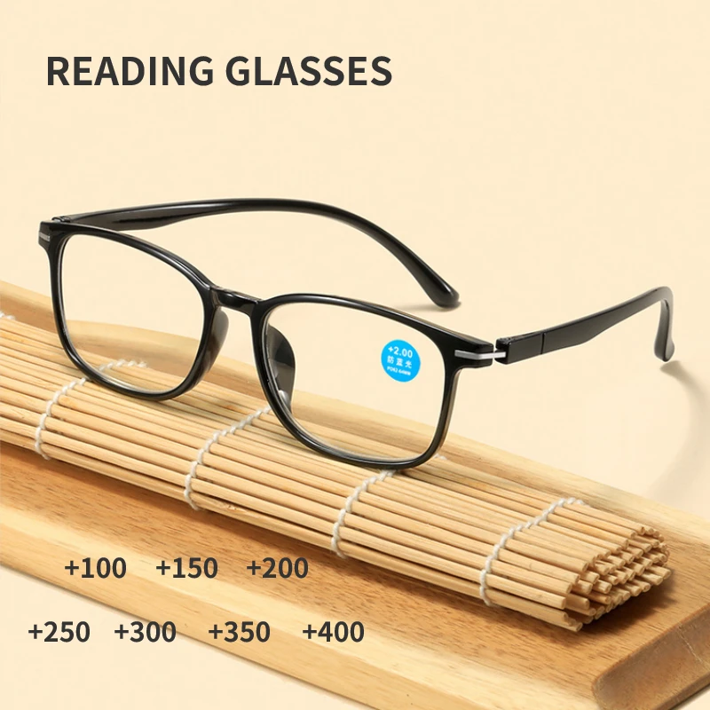 Gafas de lectura ultraligeras para hombre y mujer, lentes de lectura con luz azul, para presbicia, de + 100 A + 400