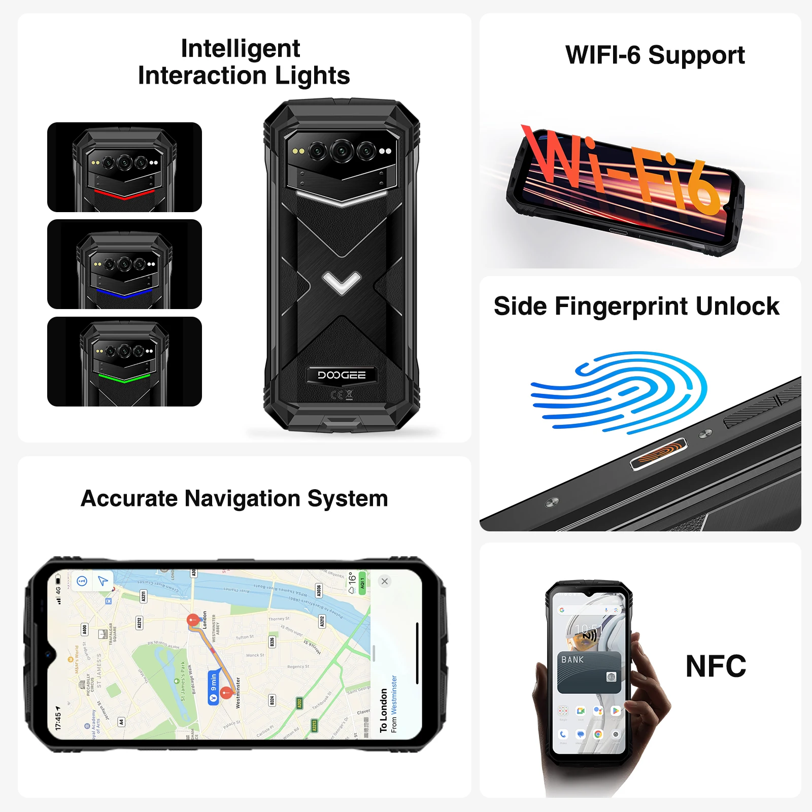 Global Version DOOGEE V Max Plus 5G Rugged Phone 22000mAh Battery 200MP AI Camera 6.58 FHD + 120Hz 36GB(16 + 20) 512GB Android 14