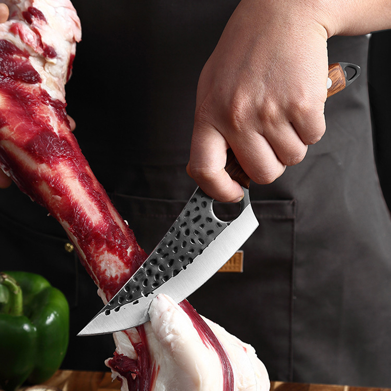 Cuchillo de deshuesado de 6 pulgadas, cuchillo forjado hecho a mano, cuchillos de Chef, cuchillo de cocina de carnicero, mango completo, cuchillo de pesca, cubierta de cuchillo de regalo