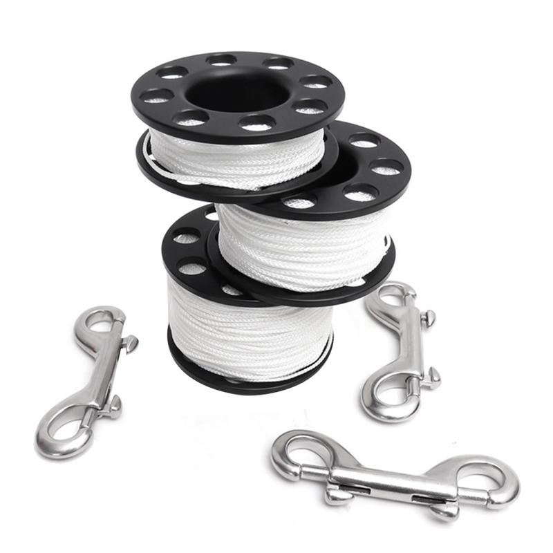 Y43A-Scuba Diving Spool Fingerrolle mit doppelseitigem Haken aus Edelstahl SMB Equipment Cave Dive
