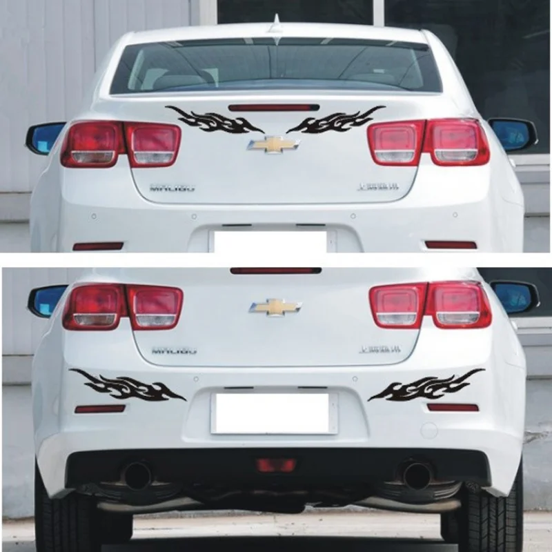 Flame Reflective Car Stickers Car Motorsports Flame Stripe Stickers Waterproof Sunscreen Scratch Blocking Car Stickers Tools New