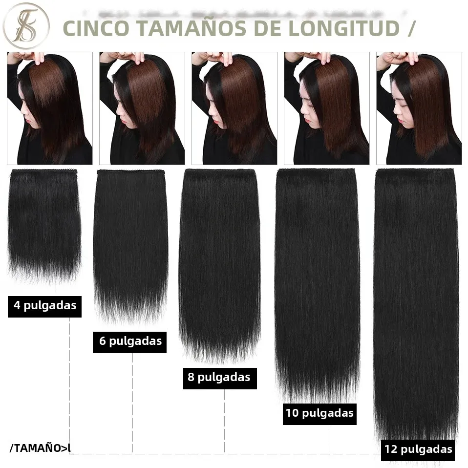 Clip de pelo TESS, extensiones de cabello Natural, Clip en extensiones de cabello humano, postizo de 12 pulgadas, reponer el volumen del cabello, Clip en cabello Natural