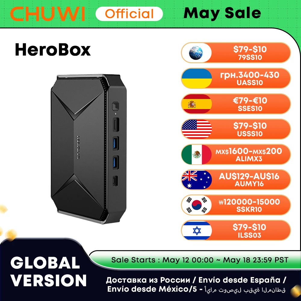 Máy Tính Mini PC Máy Tính Bảng CHUWI HeroBox Intel Celeron J4125 CPU 4 Nhân Windows 10 OS 8GB LPDDR4 SSD 256GB 2 Băng Tần Wifi Máy Tính