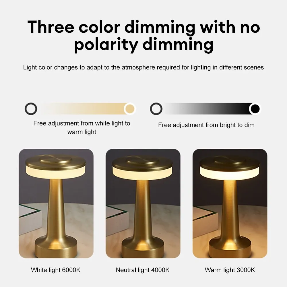 Lampada da tavolo a Led retrò Usb ricaricabile luce notturna infinitamente dimmerabile luce da campeggio adatta per Bar lampada camera da letto Decoratio Light