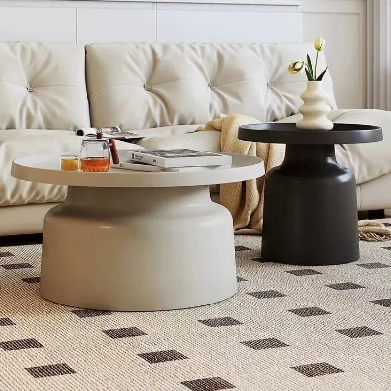 Mesas de centro circulares nórdicas, mesa central moderna para sala de estar, mesa de chá portátil simples para quarto, móveis para casa