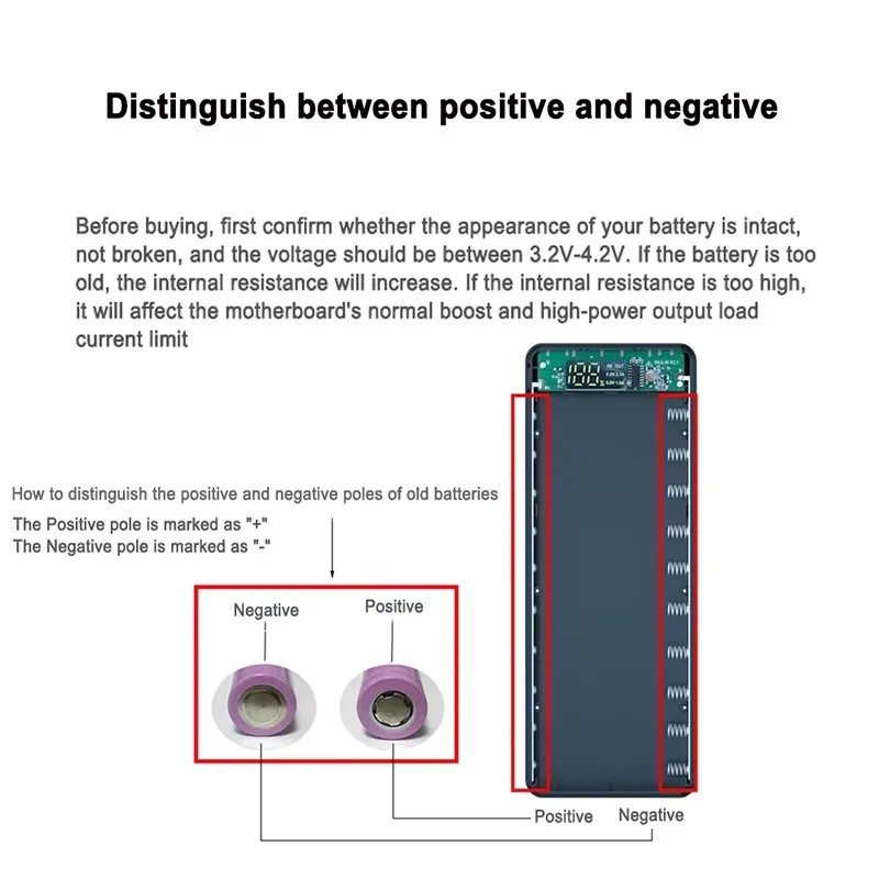 10*18650 Power Bank Battery Box Holder Portable Dual USB Type C Charge Shell for iPhone Xiaomi Huawei 18650 Battery Cases