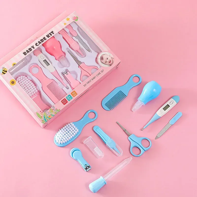 Haar Gesundheit Pflege Thermometer Pflege Pinsel Clipper Beißring Zahnbürste Kit Baby Essentials 10PCS Baby Nagel Trimmer Pflege Set Kind