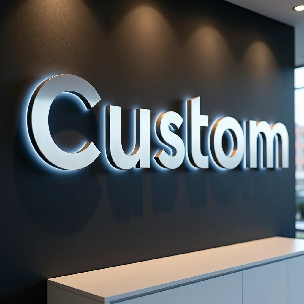 Custom 3D Backlit Letters Sign LED Metal Illuminated for Outdoor Business Storefront Waterproof Advertising Signage Display