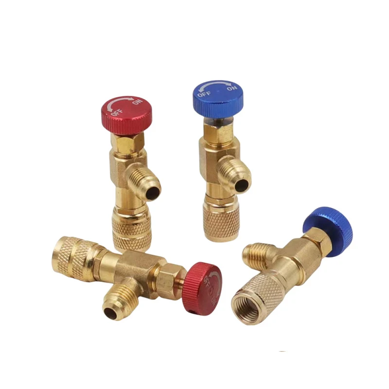 Refrigeration Charging Air Conditioning Adapter For R410A R22 1/4" Liquid Safety Valve Hose R22 Copper Adapter Hand Tool