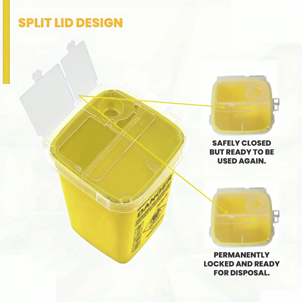 1L Plastic Tattoo Afvaldoos Medische Benodigdheden Container Wegwerp Naald Tips Recycling Emmers Collectie Tatoeages Accessoires