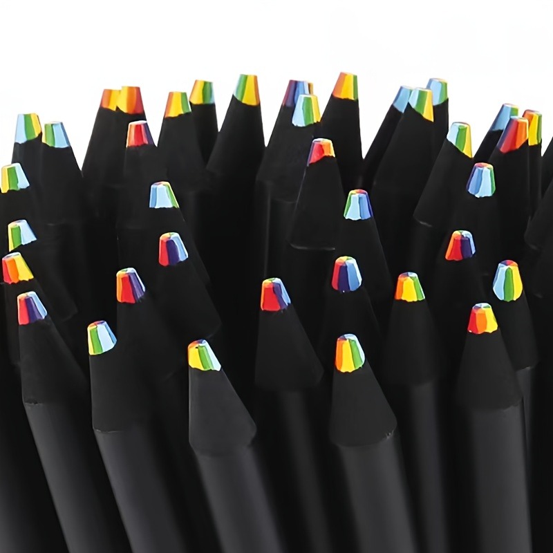 Matite colorate in legno nero vibrante - Nucleo spesso in piombo Hb da 10 pezzi per dettagli ricchi, durata, ideale per artisti, uso in ufficio