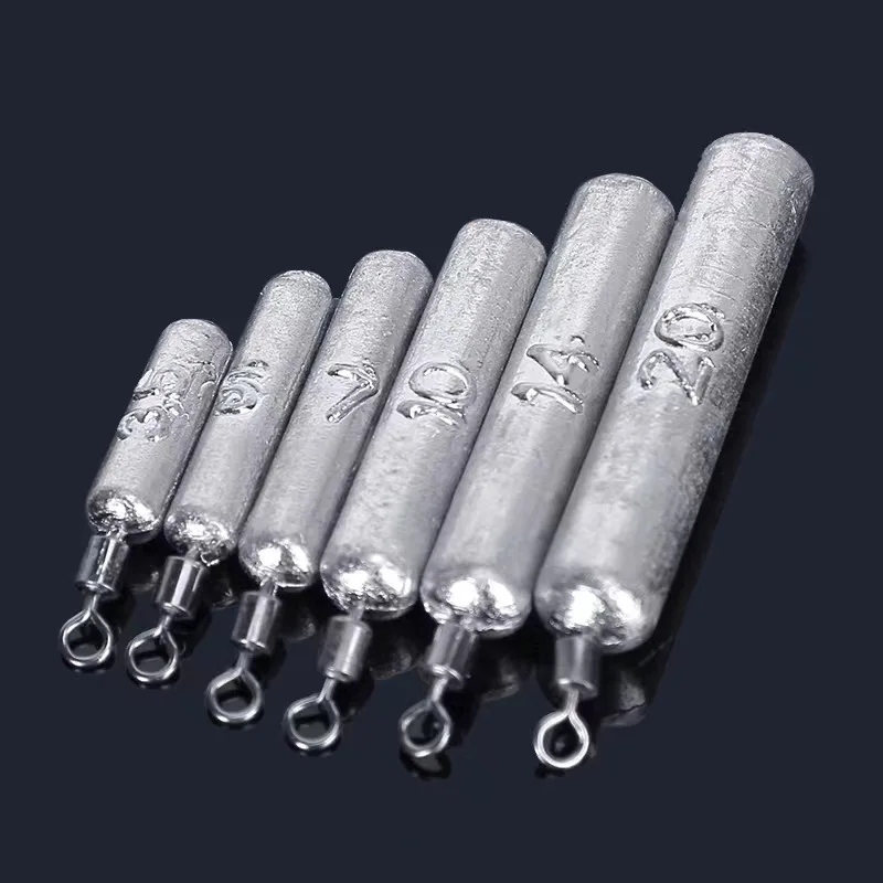 Conjunto de pesos de pesca com 10 peças, 5g 10g 20g, iscas de peixe de carpa, formato alongado, acessórios de equipamento de pesca