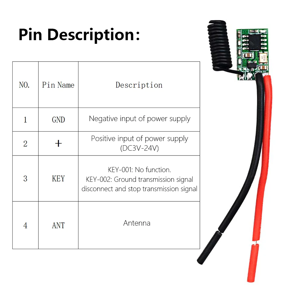 Módulo transmisor inalámbrico RF de 433Mhz Mini DC 12V 3V 5V 9V código de aprendizaje 433,92 MHz 1 salida CH para controles remotos codificación 1527