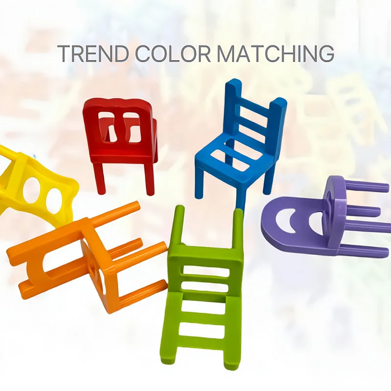 Clearance_24-42pc children's puzzle folding chair toy parent-child interactive game for kids chair stack party game juego social