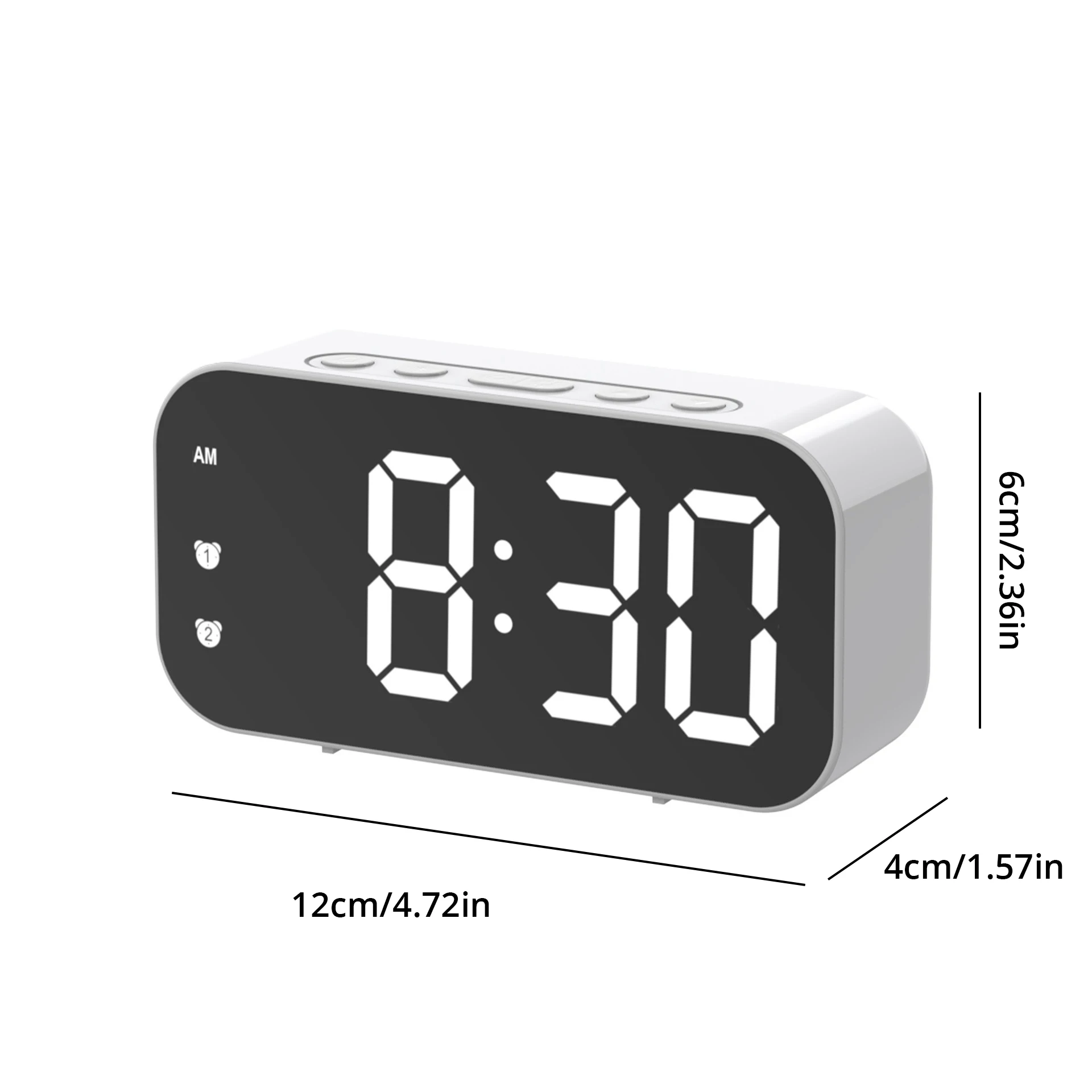 Reloj de mesa con espejo LED, alarma Digital, repetición, visualización de hora, relojes de mesa electrónicos de escritorio, reloj de escritorio
