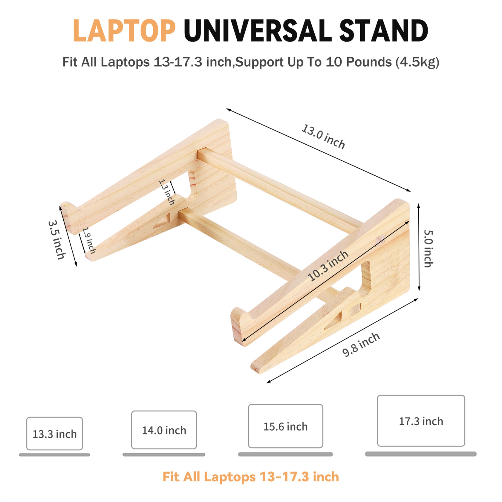 Wood Laptop Stand For MacBook Pro Universal Computer Stands For Desk Vertical Laptop Holder Wooden Laptop Riser For MacBook Air