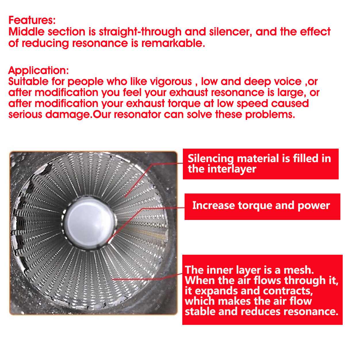 63 ミリメートル 2.5 "車の排気マフラーレゾネーターサイレンサーステンレス鋼マフラー先端排気テールチューブサイレンサーユニバーサル