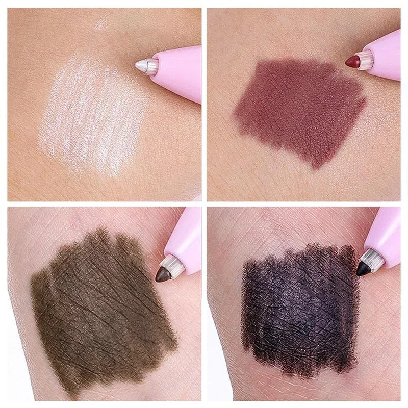 4 in 1 멀티 기능 메이크업 펜, 컴팩트 여행용 아이라이너, 립 라이너, 아이브로우 펜슬, 하이라이터 아이섀도우 펜 메이크업 세트