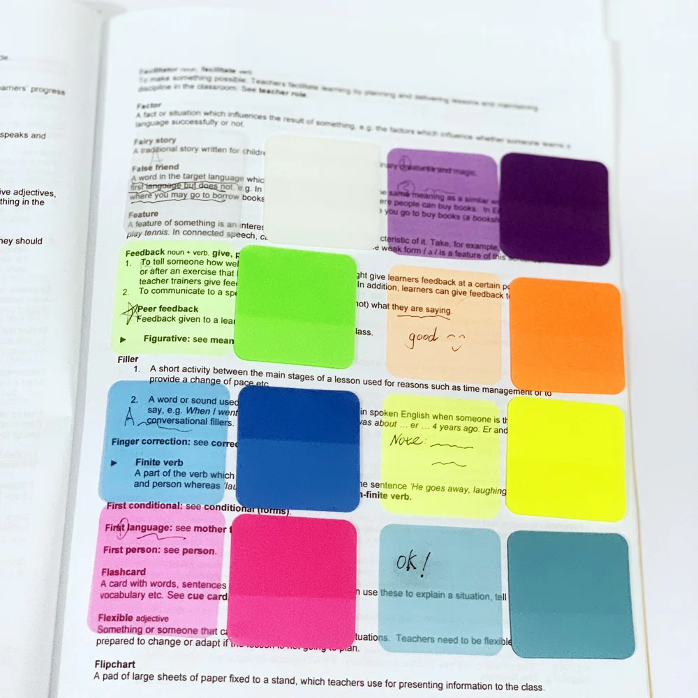 8 สี 160 แผ่นโปร่งใส Sticky Note MeMO Pad Scrapes สติกเกอร์กันน้ํา Notepad โรงเรียนเครื่องเขียนอุปกรณ์สํานักงาน