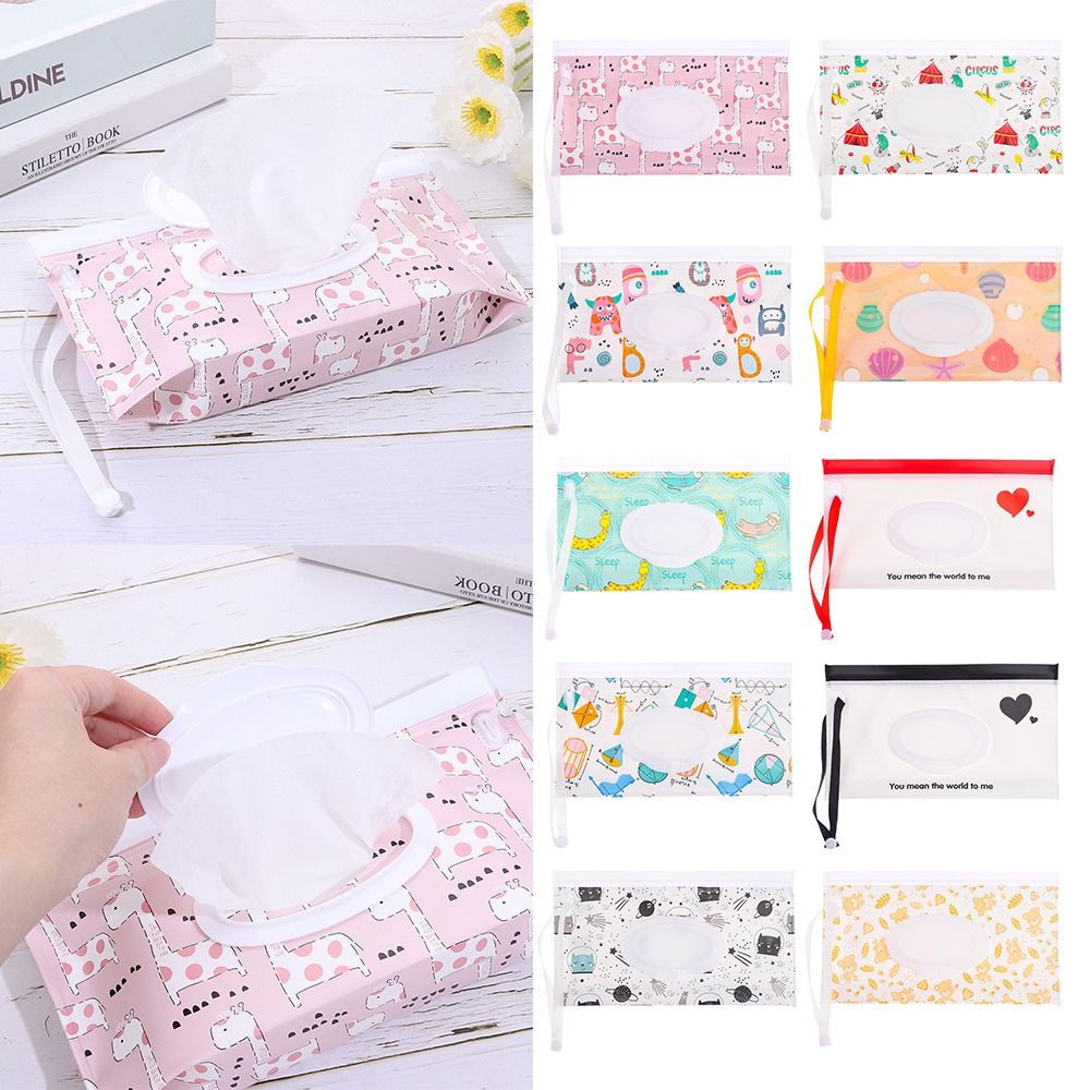 Baby Wet Wipes Bag Reusable EVA Wipes Holder Case Pouch Flip Cover Snap-Strap Outdoor Useful Tissue Box