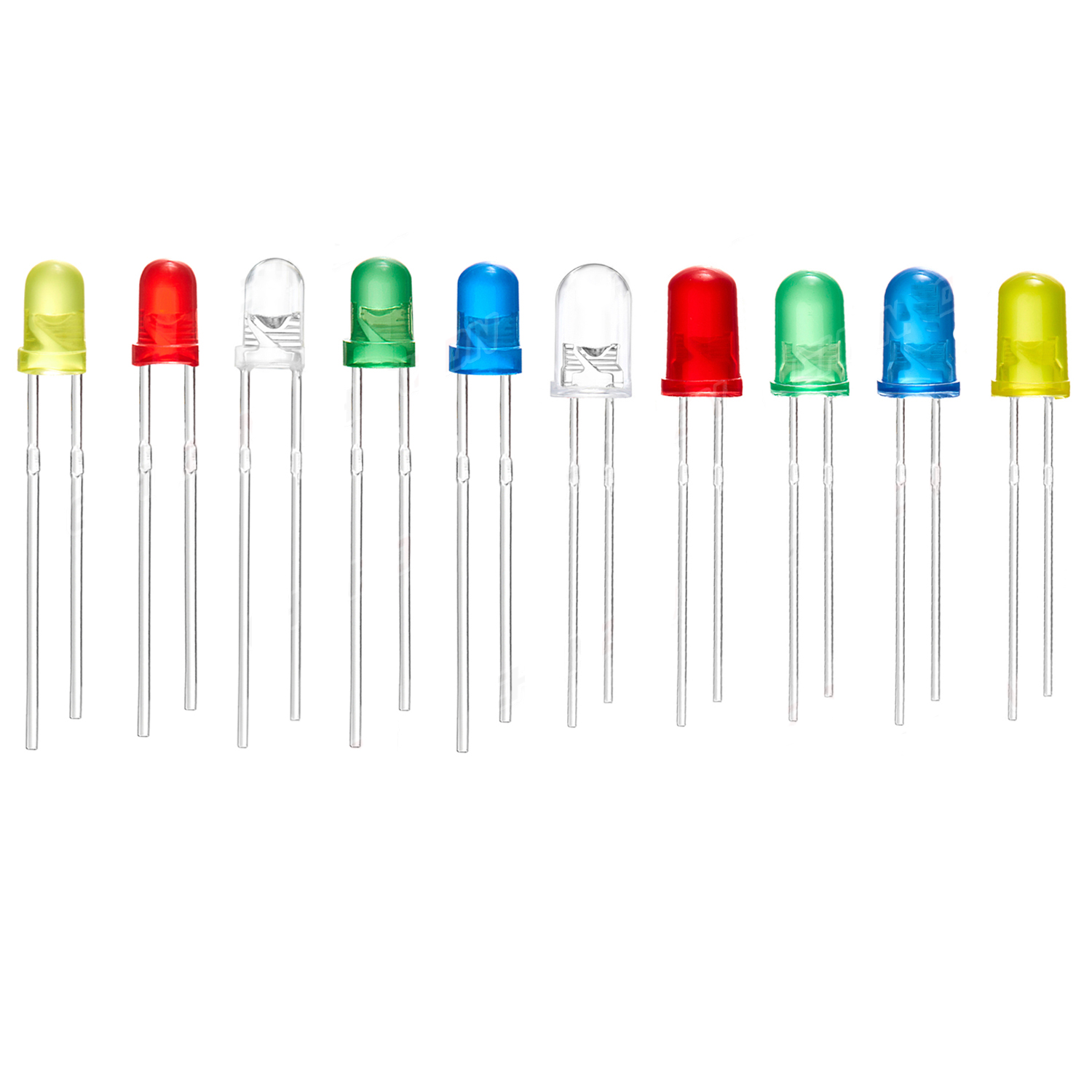 200PCS 3 มม.และ 5 มม.LED ไดโอดชุดไดโอดเปล่งแสงกระพริบสีแดงสีเขียวสีฟ้าสีเหลืองสีขาว