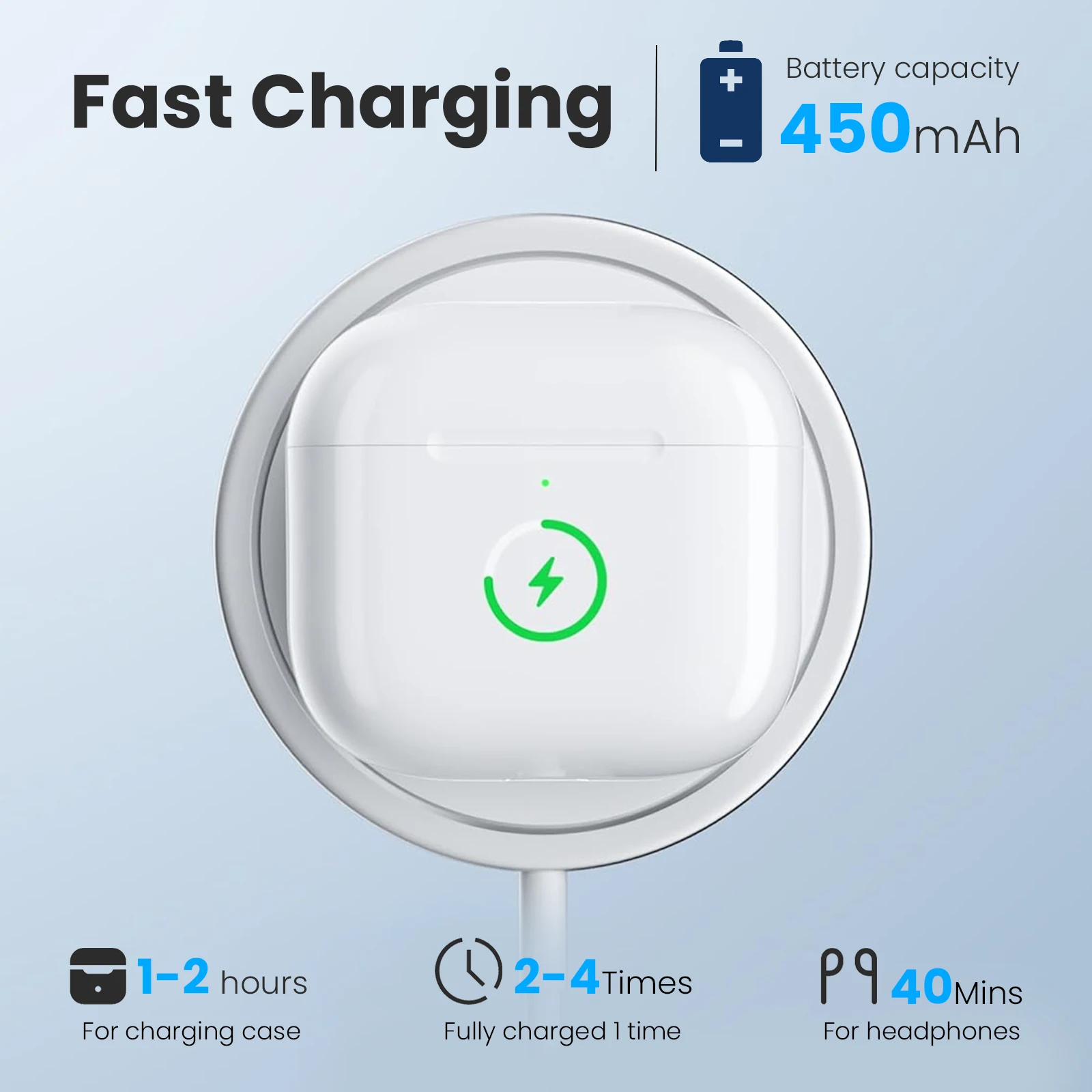 Charging Case For AirPods 4 - BT Wireless Charger Box W/ Sync Button Headphone Replacement Accessories, USB-C Port, No Earbuds