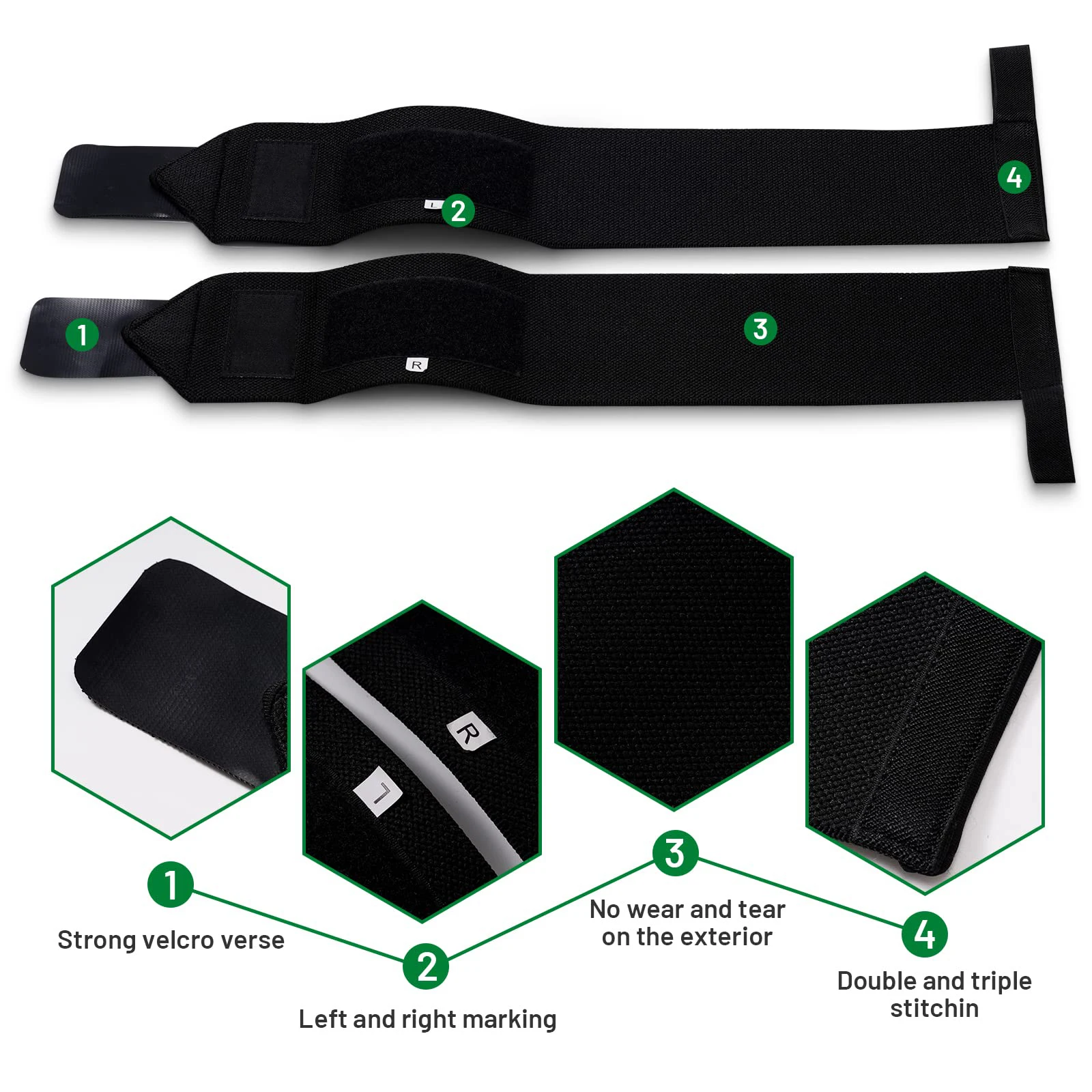 MKAS Weight Lifting Wrist Wraps For Powerlifting Gym Crossfit Brace Your Wrists to Push Heavier Wrist Support with Thumb Loop