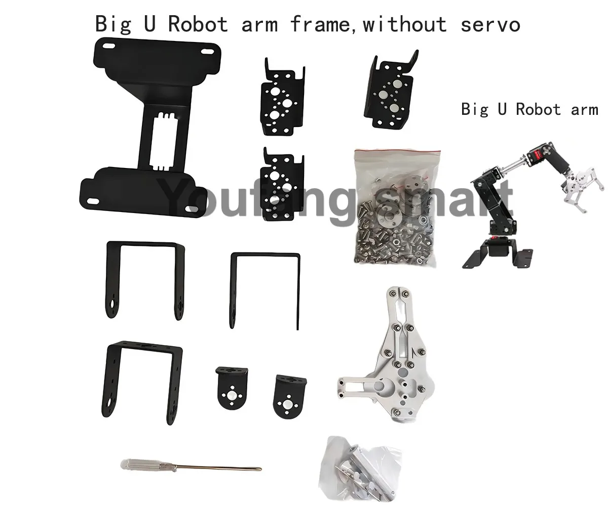 6 DOF Robot Manipulator Metal Alloy Mechanical Arm Clamp Claw DIY Kit for Arduino MG996R Robotic Education EP32 Open Source Code