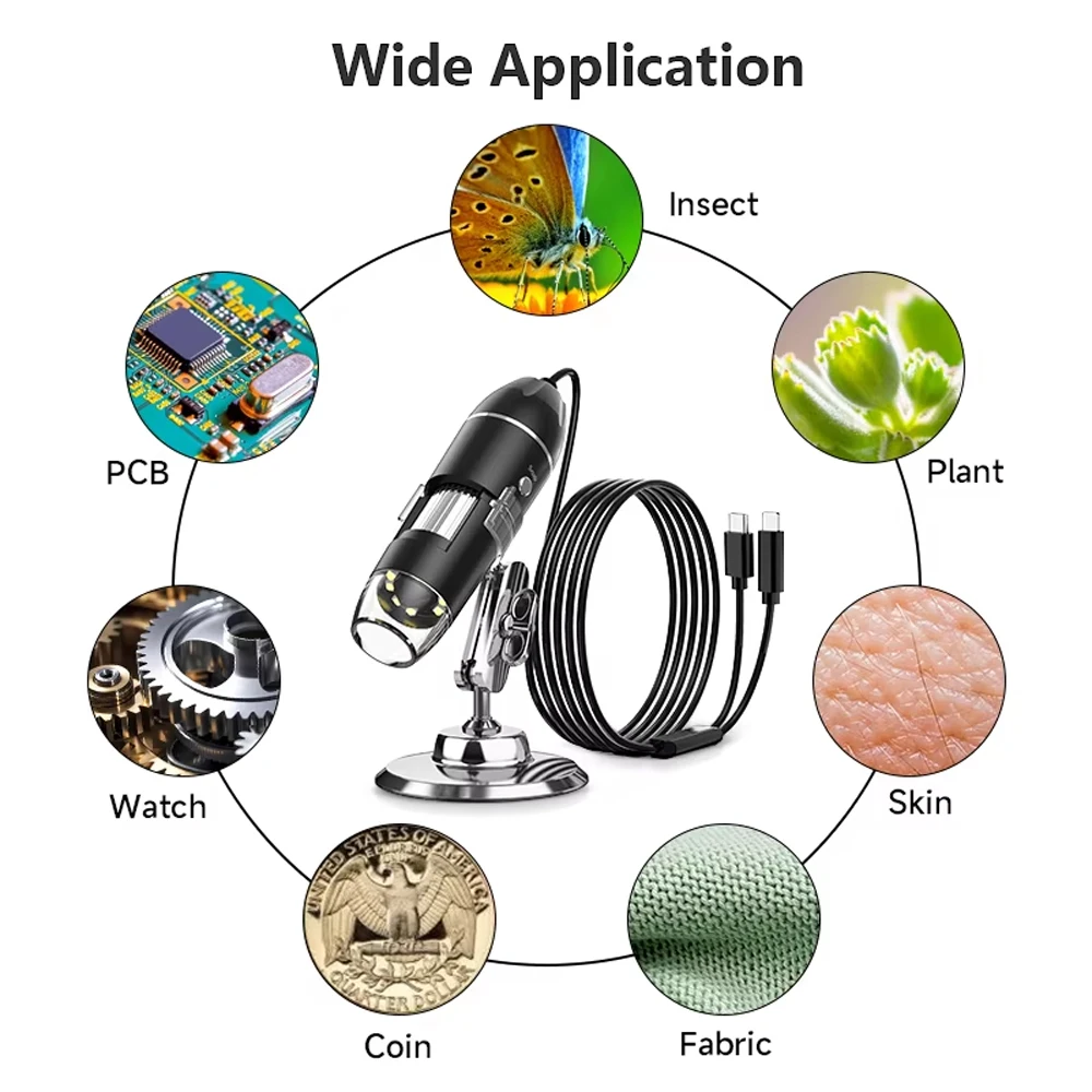 1600X 1000X 500X Digitale Mikroskop Kamera Typ C USB Tragbare Elektronische Mikroskop Für Löten Lupe Handy Reparaturen