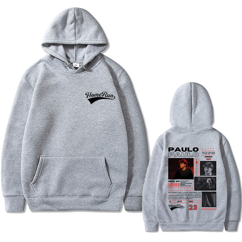 랩퍼 Paulo Londra Homerun 양면 인쇄 까마귀 남성 여성 힙합 빈티지 Tracksuit 남성 패션 캐주얼 대형 후드