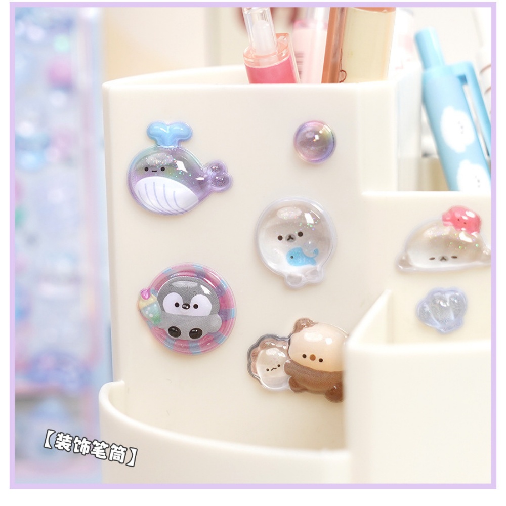 1 pc 3D 구호 스티커 Scrapbooking 귀여운 미적 스티커 크리 에이 티브 캔디 유령 토끼 드롭 Diy 일기 편지지 스티커 용지
