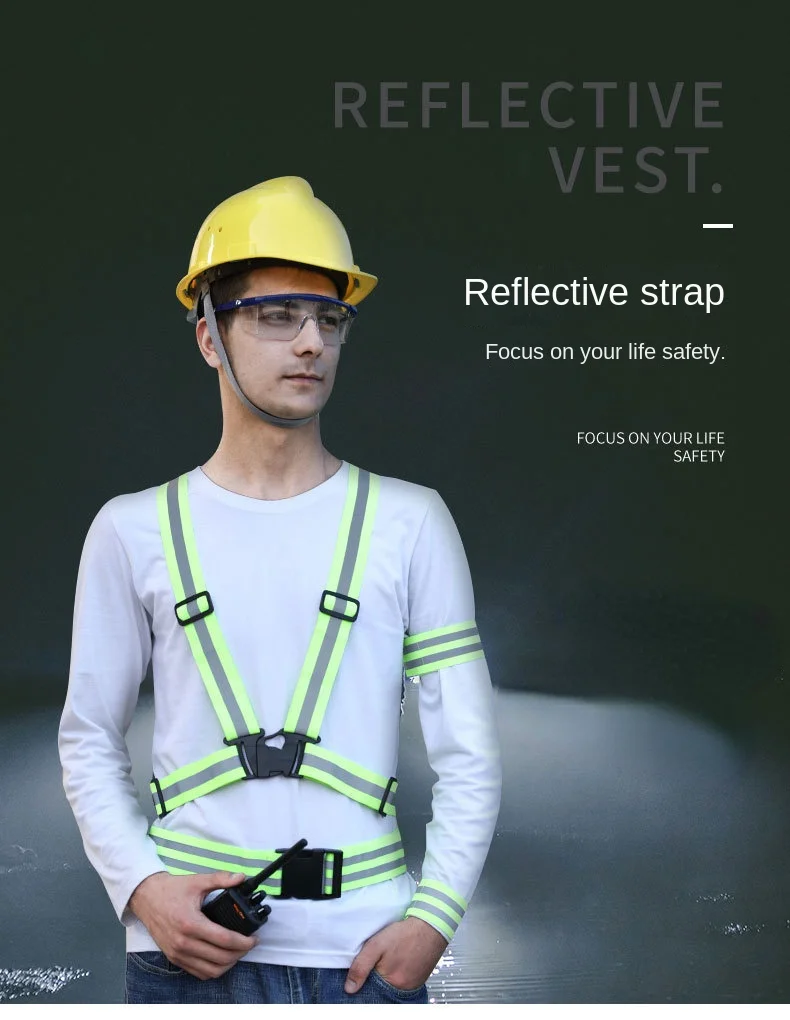 Reflective Safety Vests Lightweight Adjustable Elastic Vest Jacket Hi Vis Reflective Strips for Traffic Control Running Cycling