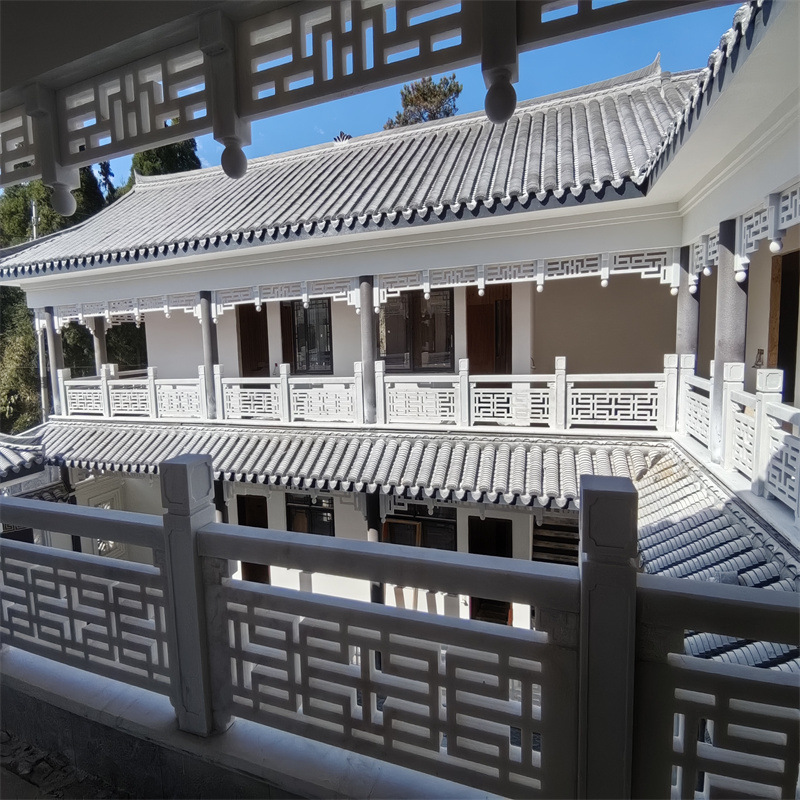 Customized high end stone balustrade hand carved marble balcony balustrade Villa decorative white marble balustrade