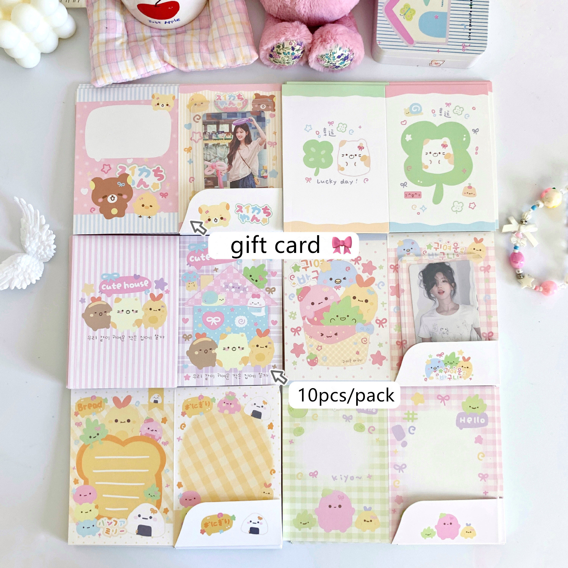 MINKYS Kawaii 10 шт./упак. подарочная карта Kpop фотокарта коллекционная карта DIY фотокарта бумажная открытка для сообщений школьные канцелярские принадлежности