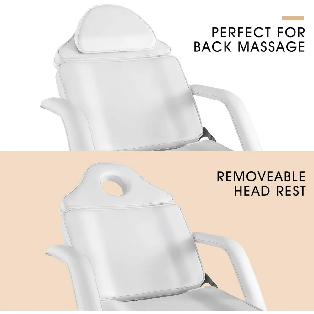 Hand Massage Table Electric Height Adjustable Massage Bed  Facial Bed Lash Bed for Eyelash Extensions Salon Chair (White) MQAM