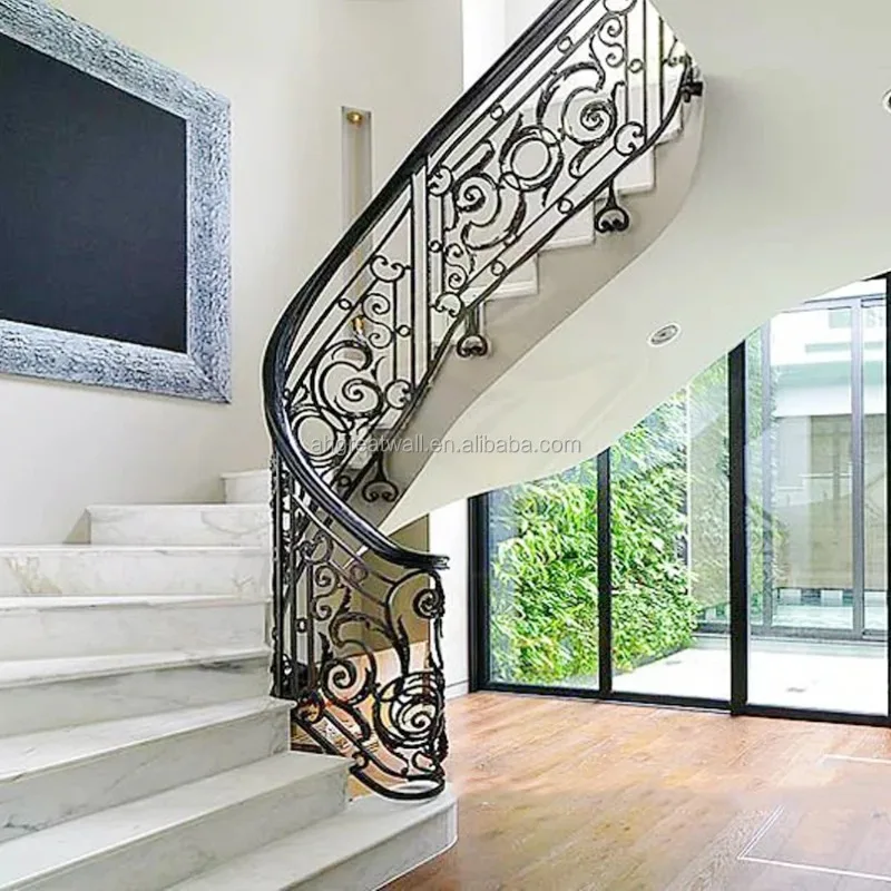 Aluminum Casting Carved Fence Copper Carved Balustrades Stair Handrails Railing Staircase Guardrail Customized