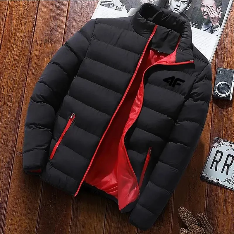 Ropa de algodón para hombre, abrigo cálido con cuello levantado, ligero, cálido, a la moda, informal, de alta calidad, para invierno, 2024