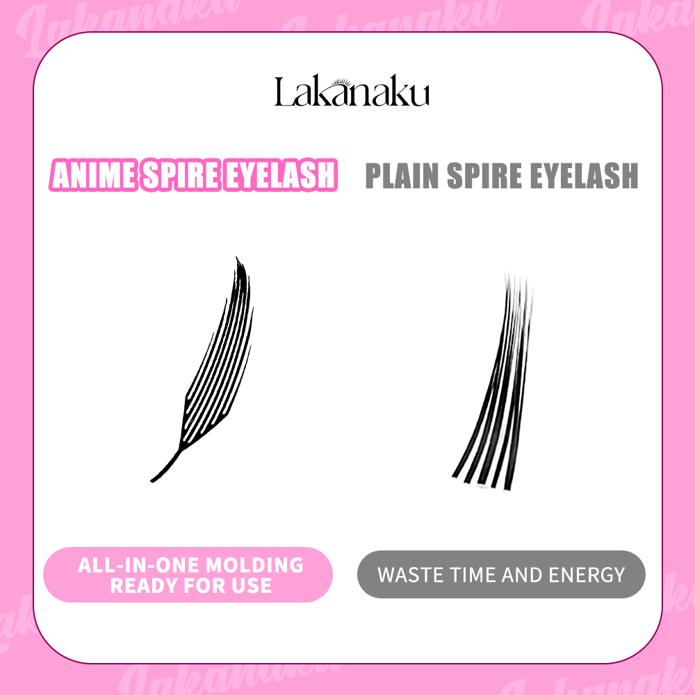 LAKANAKU Spire Lashes Feather Individual Eyelash Extensions B/C/CC/D Cashmere Volume Premade Spikes Eyelashes