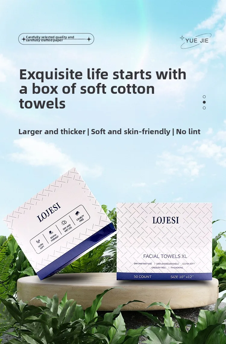 Nuevos toallas limpias para club de piel limpia Xl ™ , Toalla facial desechable, Toallitas secas desmaquillantes 50 hojas, 1 caja
