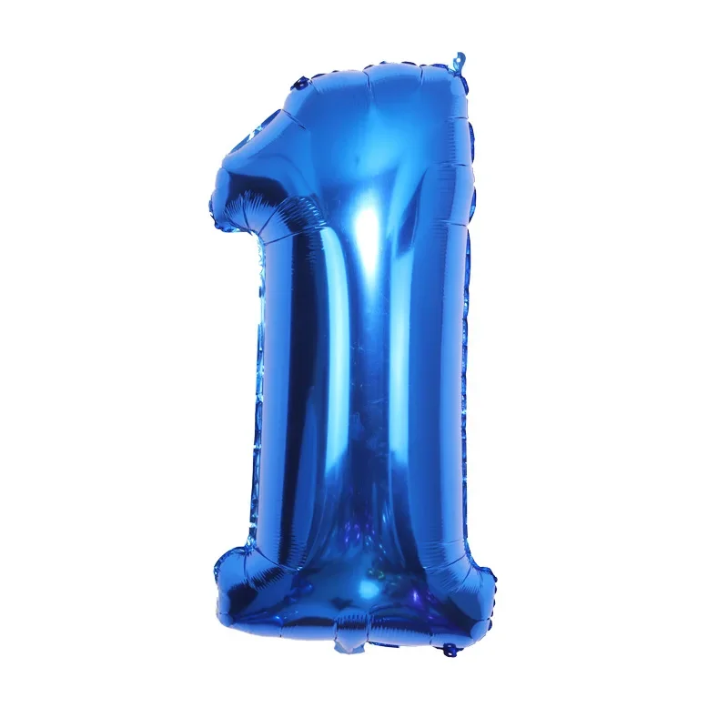 Globo de aluminio de 32 pulgadas, número 0 1, 2, 3, 4, 5, 6, 7, 8, 9, fiesta de cumpleaños para niños y niñas, globos azul profundo, suministro para fiestas, 1 ud.