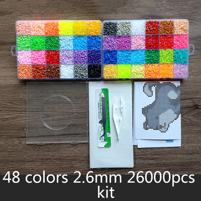 2.6/5mm hama contas brinquedo 24/72 cores perler contas de ferro kit crianças 3d quebra-cabeças diy brinquedos fusível contas pegboard folhas conjunto de papel de engomar
