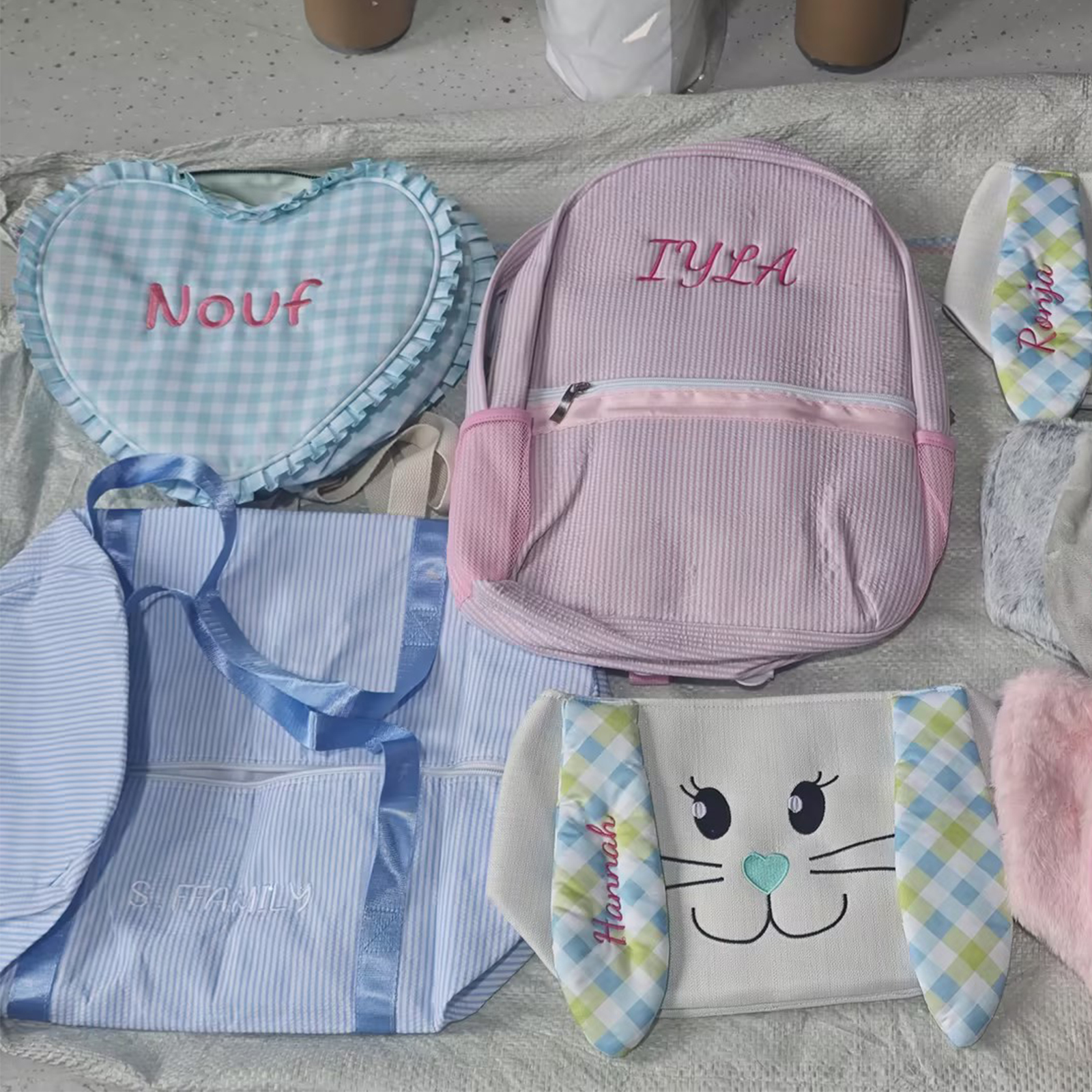 Custom Embroidery Services Of Bags Backpack Monogram Names DIY Gift Personalized Image For Women Kid Bags