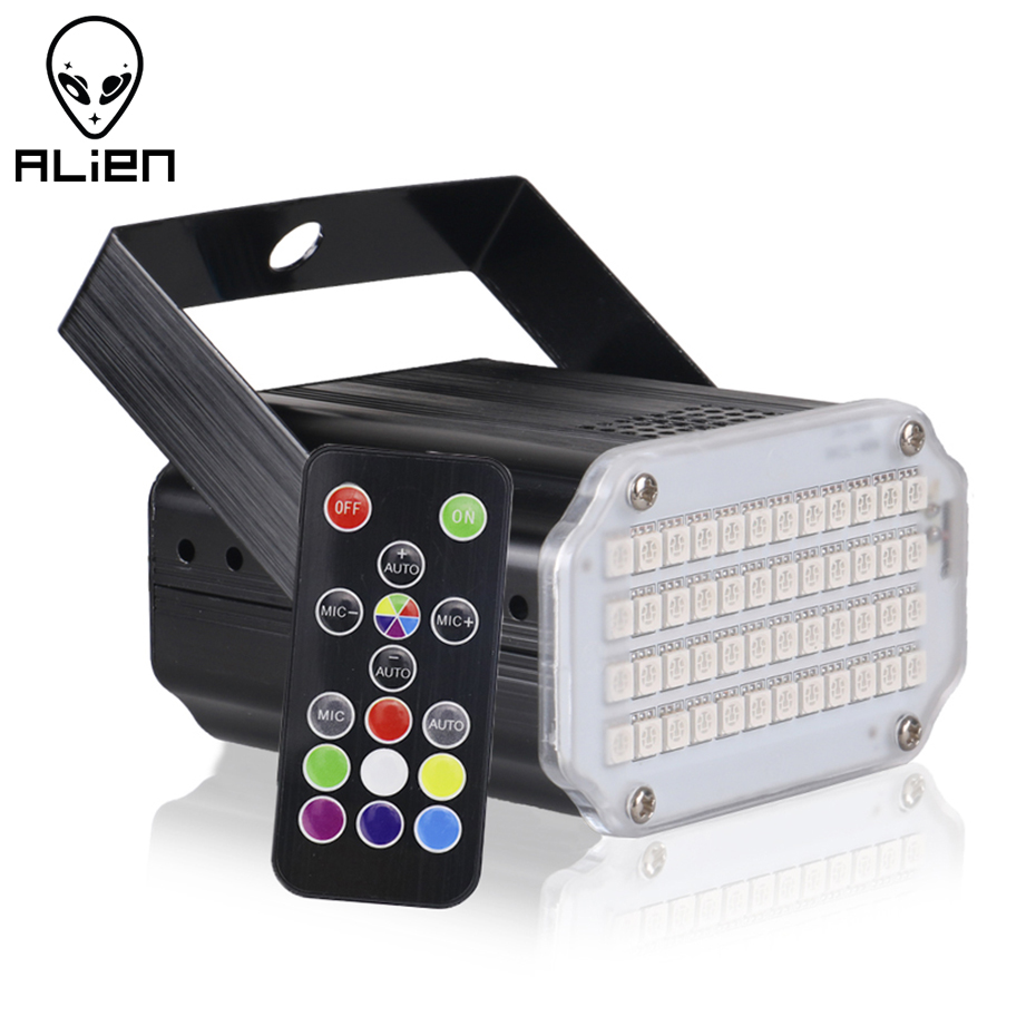 エイリアン 48 LED RGB UV ホワイトストロボライトディスコ DJ パーティーホリデークリスマス音楽クラブサウンド活性化フラッシュ舞台照明効果