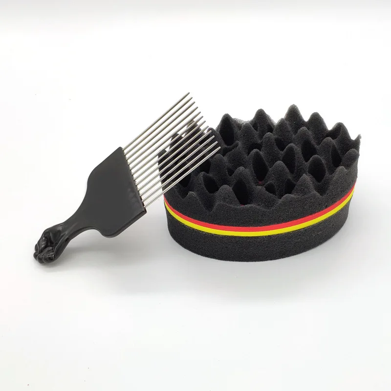 Owalna szczotka do włosów z podwójnymi bokami Magic Twist Szczotka z gąbki do naturalnych włosów Afro Coil Wave Dread Szczotki z gąbki Warkocze do włosów Pleść włosy