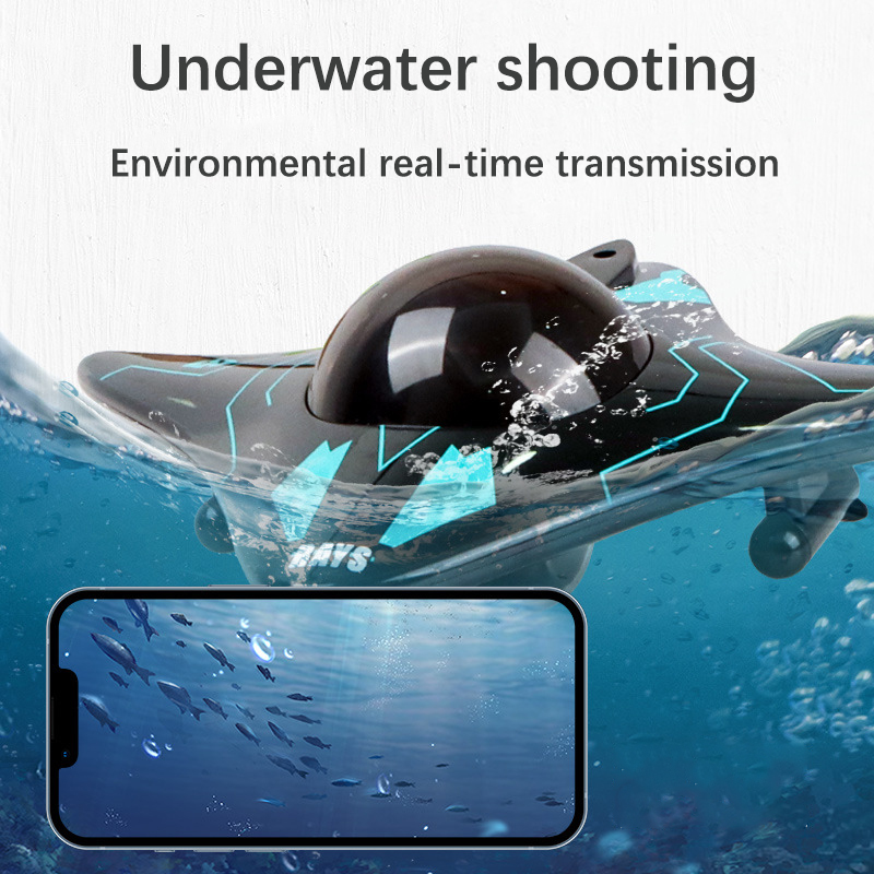 Mini WIFI RC เรือหกทางเรือดําน้ําแบบเรียลไทม์กล้องใต้น้ํา Speedboat ภาพวิดีโอของเล่นคริสต์มาสของขวัญ