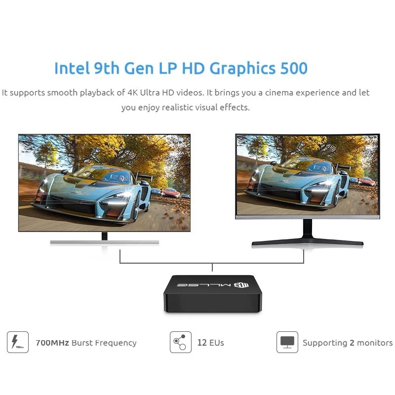 MLLSE M2 Mini PC Intel N3350 CPU 6GB RAM 64GB SSD WiFi5 BT4.2 Windows 10 Mini Desktop Computer