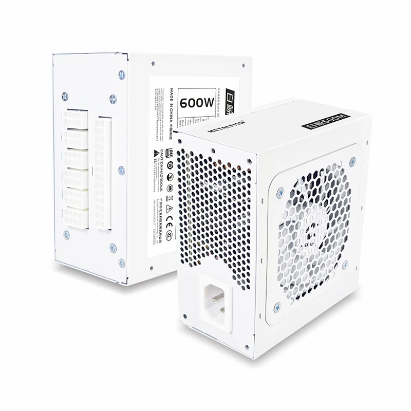 METALFISH SFX 80Plus Bronze 500/600/750W White Power Supply Full-Modular For Mini ITX Chassis Small Computer Case 100/220V Input